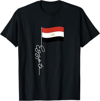 Egypt Signature Flag Pole - Elegant Patriotic Egyptian Flag T-Shirt