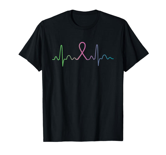 Metastatic Breast Cancer Heartbeat Awareness Survivor Face T-Shirt