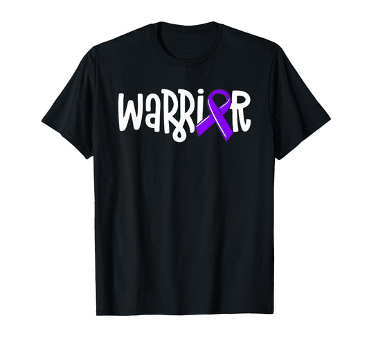 Warrior Hodgkins Lymphoma Awareness Violet Ribbon Cancer T-Shirt