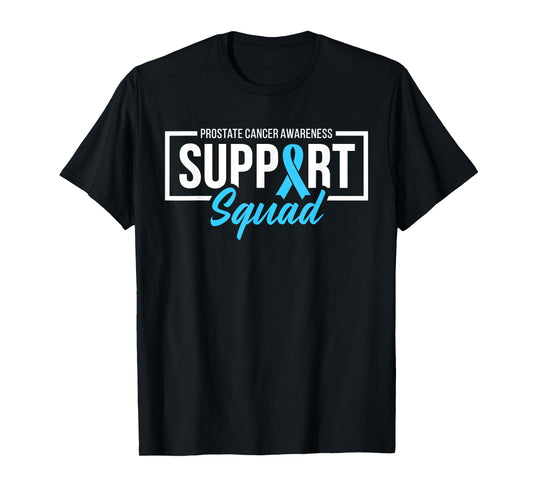 Prostate Cancer Awareness Support Squad Light Blue Ribbon T-Shirt