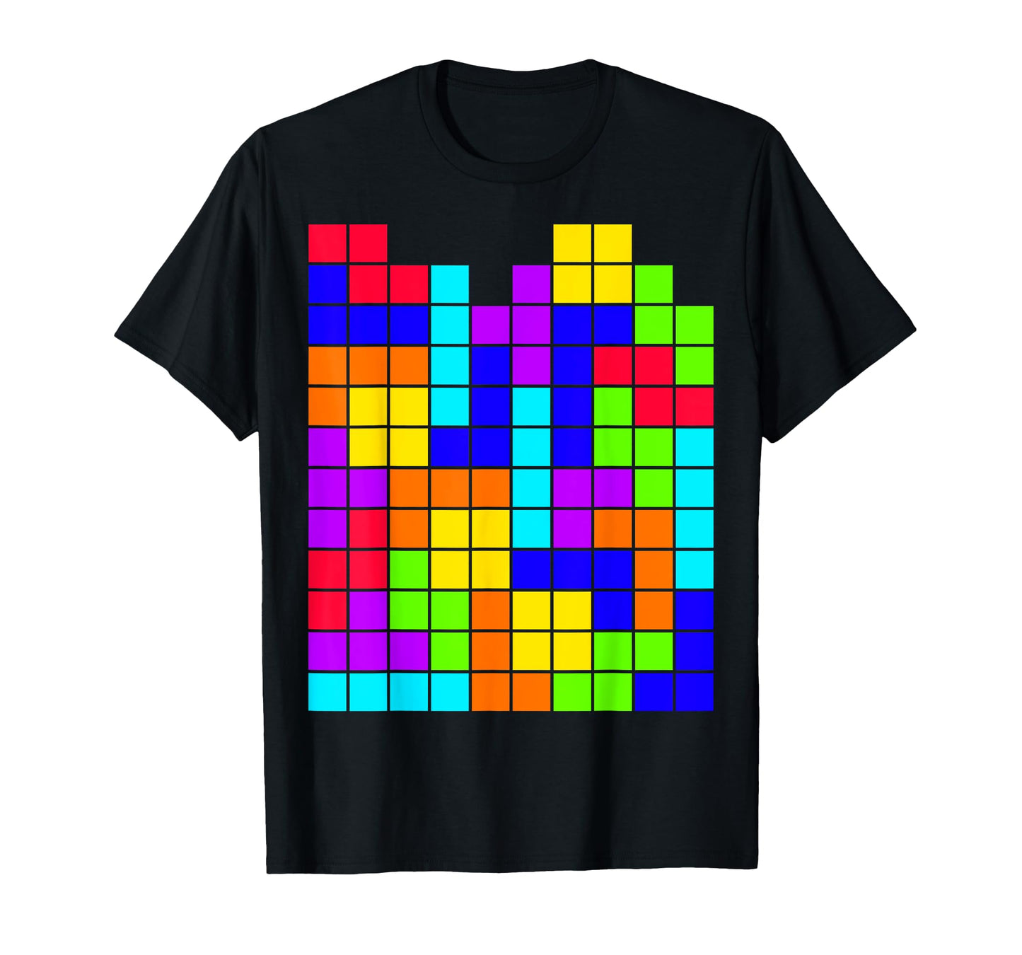 Nerdy Tetrominoes Block Puzzle Video Game Math Teacher Geek Men Women Girls Kids T-Shirt
