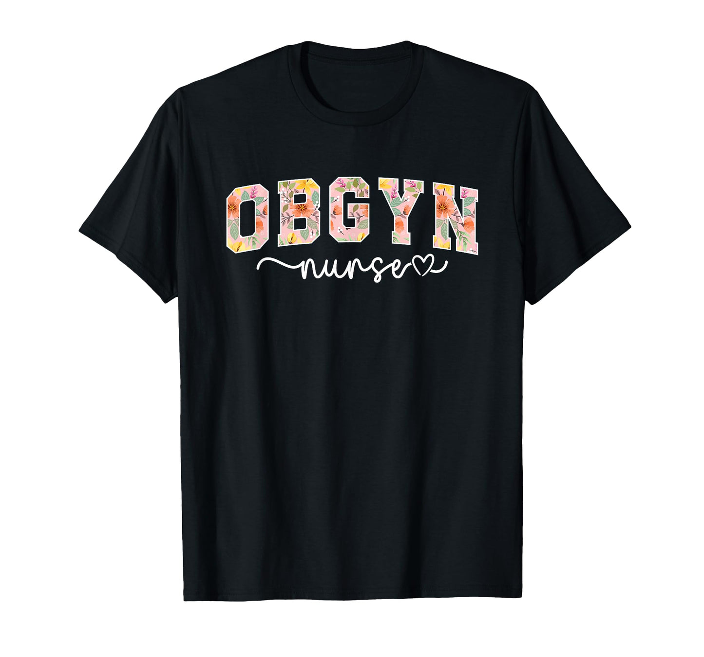 OBGYN Nursing For Obstetrics And Gynecology Nurse Black Crew Neck Modern Short Sleeve T-Shirt - Small - Women - Nurses, OBGYN Nurses