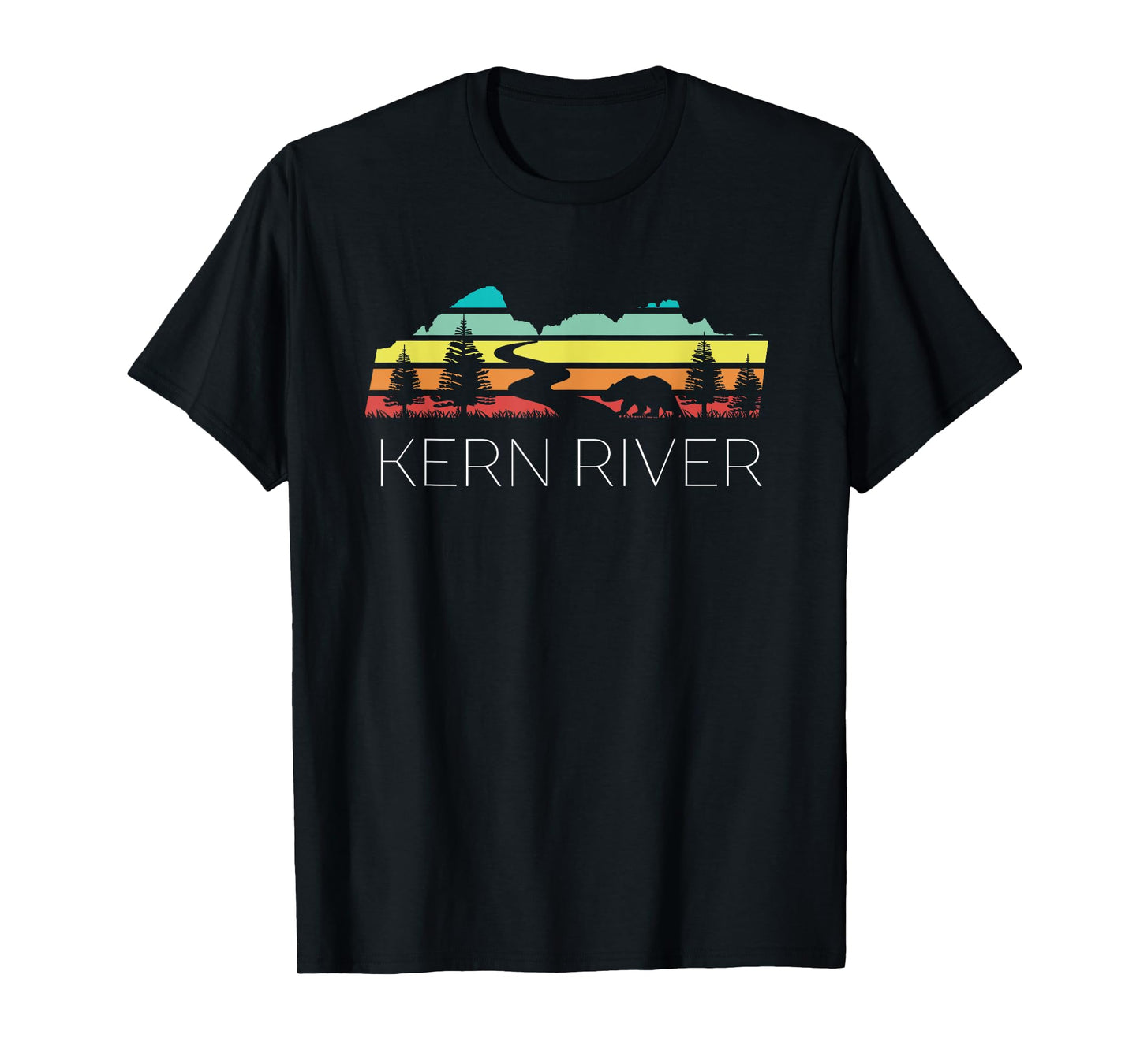 Kern River California Sequoia Forest Kernville Retro Camping T-Shirt