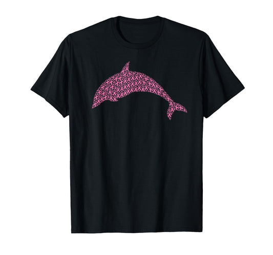 Breast Cancer Awareness Pink Ribbon & Survivor - Dolphin T-Shirt