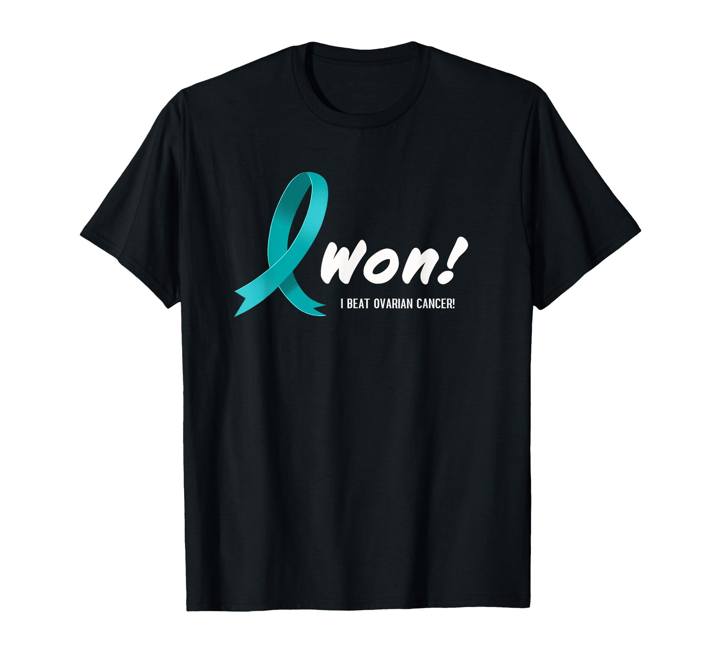 I Beat Ovarian Cancer, I Won! Teal Ribbon For Survivors T-Shirt
