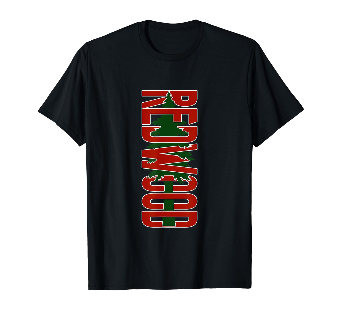 A Giant Redwood Tree Integrated Into Bold Letters California T-Shirt
