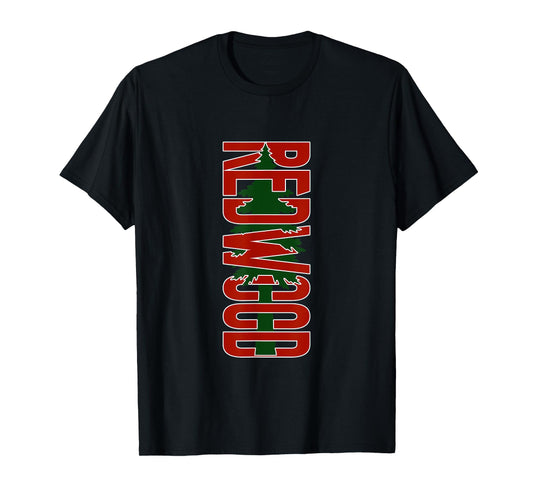A Giant Redwood Tree Integrated Into Bold Letters California T-Shirt