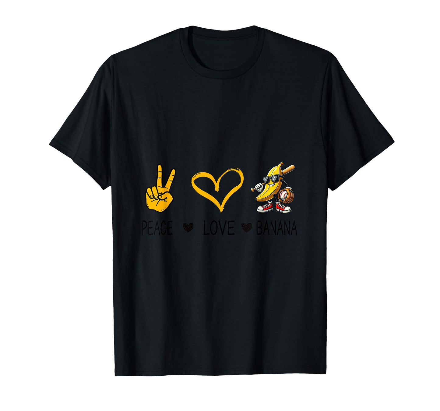 Peace Love Banana Funny Banana For Fruit Lover Vegan T-Shirt