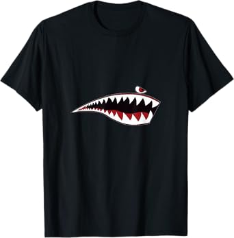 Shark Teeth Nose Art WWII Military Plane Aircraft P-40 WW2 T-Shirt
