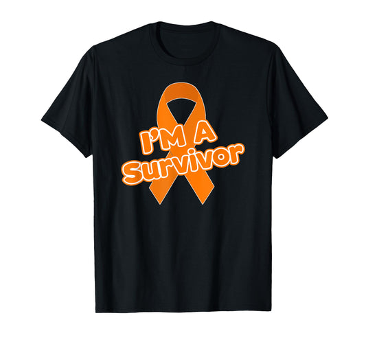 Kidney Cancer Awareness Survivor Gift Orange Ribbon T-Shirt