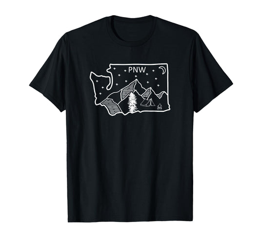 Cool PNW Pacific Northwest Washington State T-Shirt