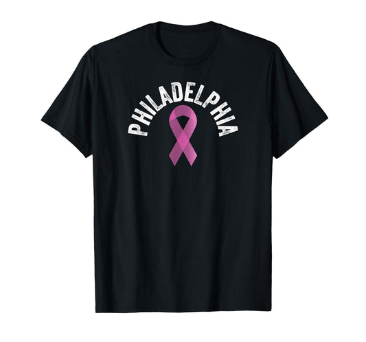 Philadelphia Pink | Pink Breast Cancer Awareness Pink Ribbon T-Shirt