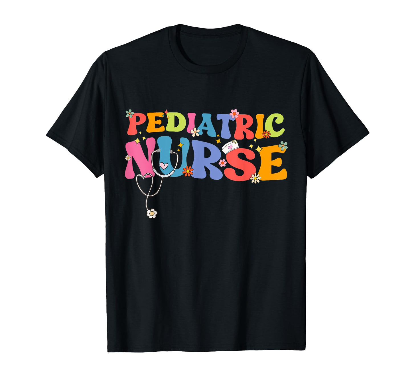 Pediatric Nurse RN Nursing Student Retro Groovy Pediatrics T-Shirt