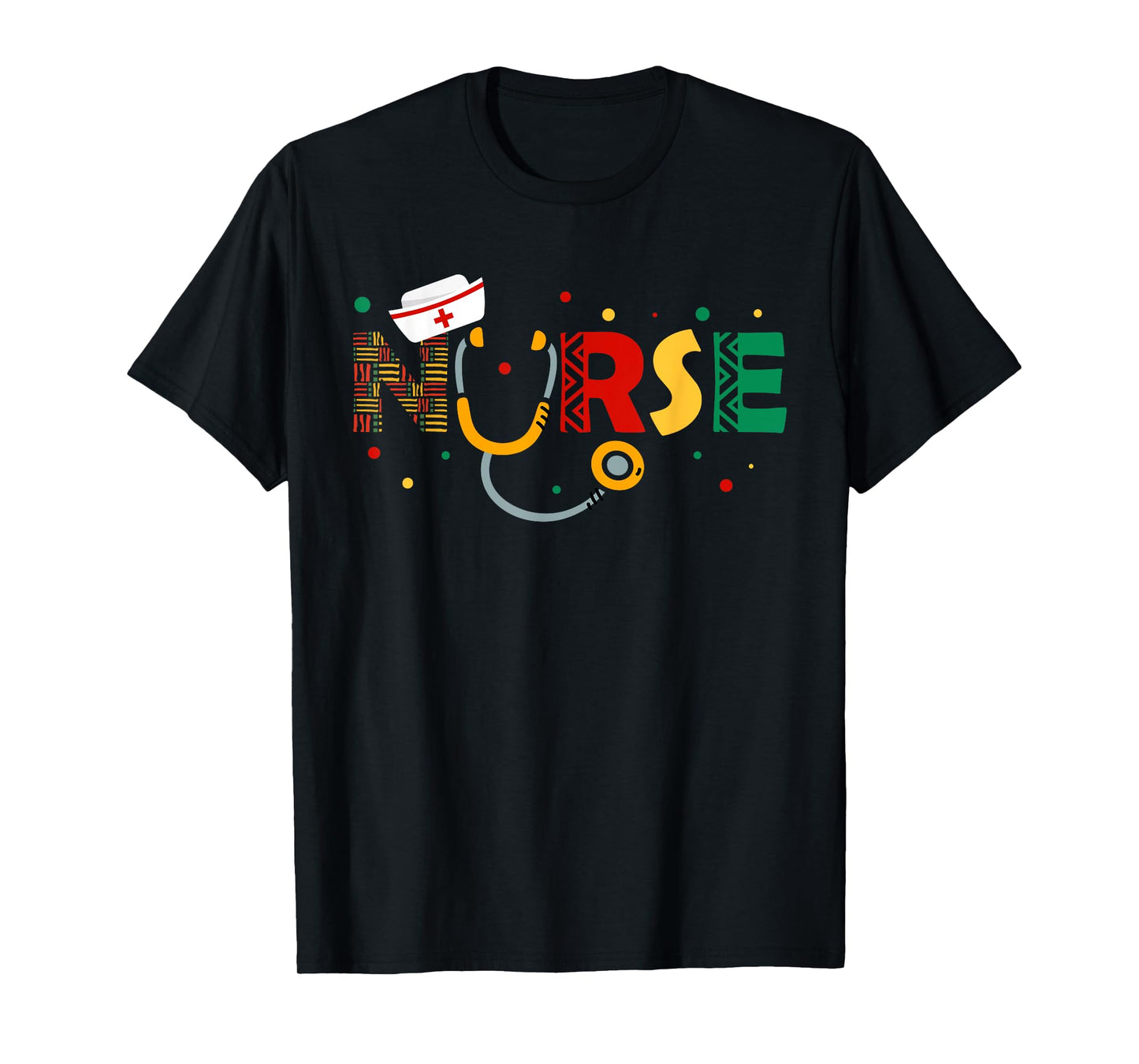 Juneteenth Nurse Melanin Nursing Stethoscope Black History T-Shirt