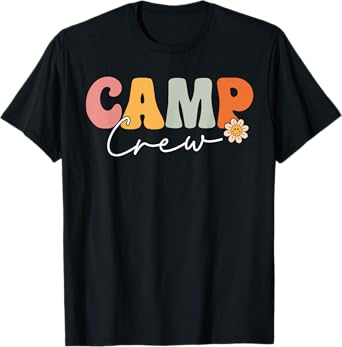 Camp Crew Team Retro Groovy Vintage First Day Of School T-Shirt