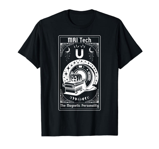 Witchy MRI Tech Tarot Card Pumpkin Funny Halloween Xray Tech T-Shirt
