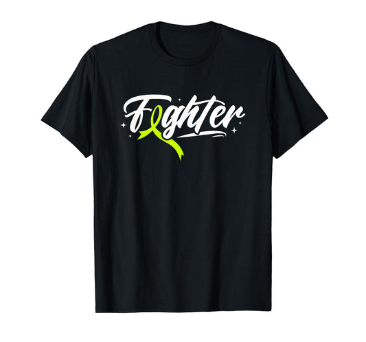 Lymphoma Cancer Fighter Lime Green Ribbon Awareness Month T-Shirt