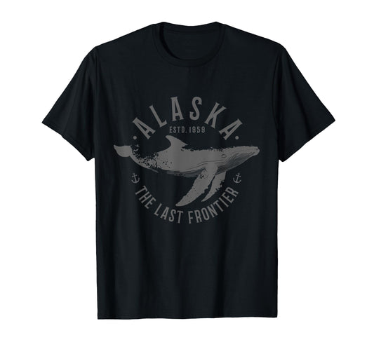 Alaska The Last Frontier Whale Ocean Nautical Souvenir T-Shirt