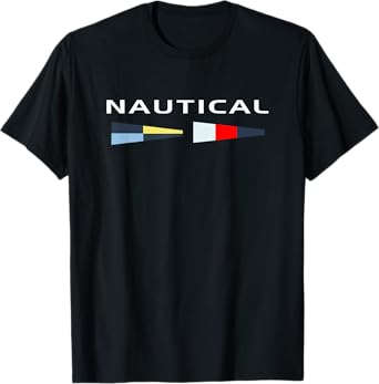 Nautical Maritime Flags Cool Men Women Boy Girl Sailboat T-Shirt