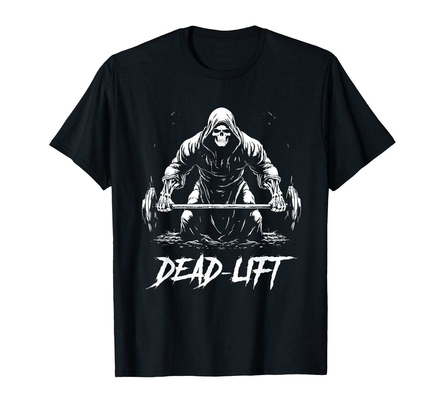 Funny Dead Lift Grim Reaper Halloween Gym Weights Training T-Shirt