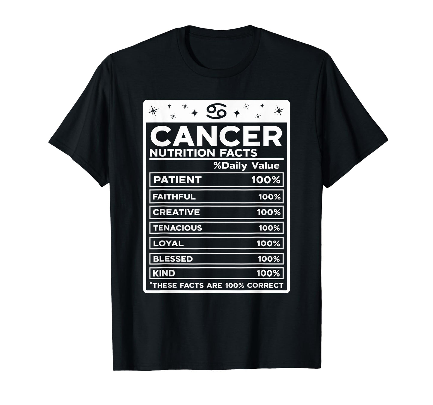 Cancer Nutritional Style Zodiac Design, Cancer T-Shirt