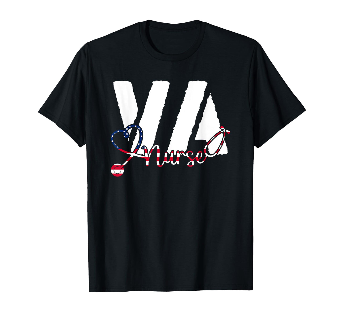 VA Nurse RN American Flag Patriotic 4th of July Veterans Day T-Shirt