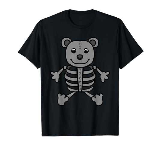 Cute Skeleton Halloween Bear Costume Bear Bones Costume Kids T-Shirt