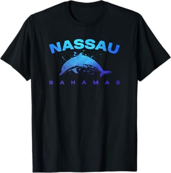 NASSAU BAHAMAS Dolphin Beach Lover Vintage Vacation Souvenir Men Women Girls Kids T-Shirt