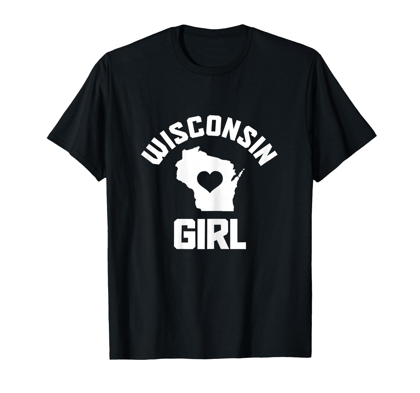 Wisconsin Girl State Map Heart Pride Vintage T-Shirt