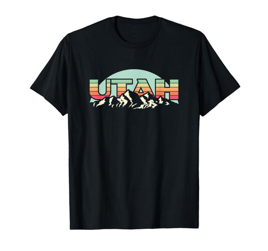 American State Utah - Vintage Mountain Nature Hiking T-Shirt