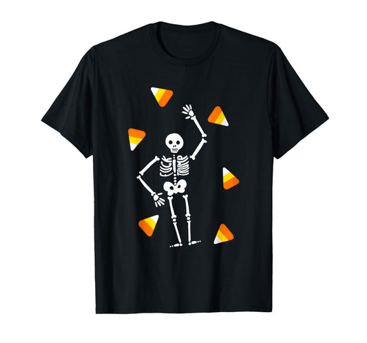 Dancing Skeleton with Candy Corn T-Shirt