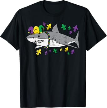 Jester Shark Animal Lover Funny Mardi Gras Carnival Boys T-Shirt