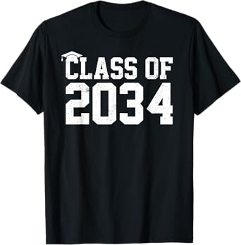 Class Of 2034 Grow With Me Graduation First Day Of School T-Shirt