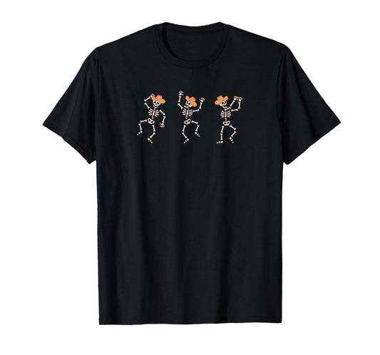 Dancing Cowboy Skeletons, Country Halloween T-Shirt