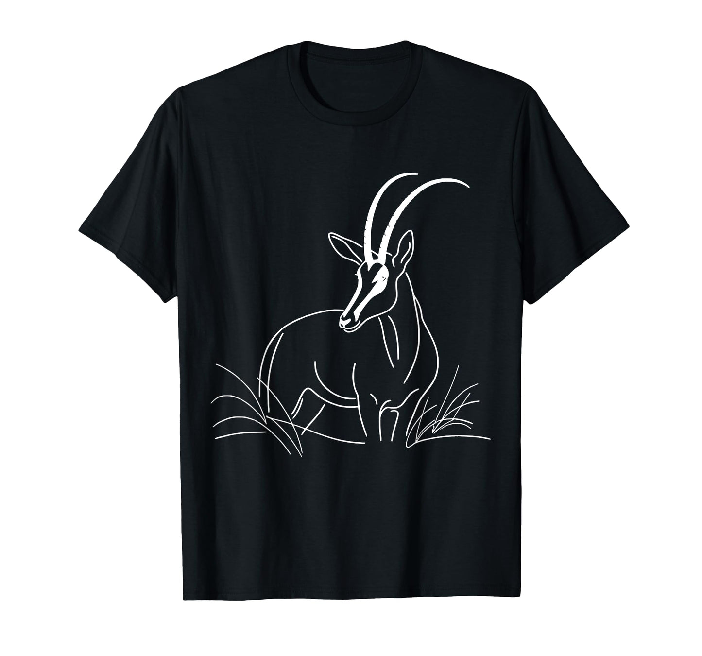 Sable Antelope Antelope Line Art Mammal Art Zoologist T-Shirt