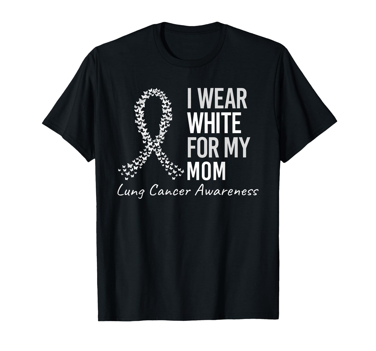 I Wear White For My Aunt Lung Cancer Awareness White Ribbon T-Shirt
