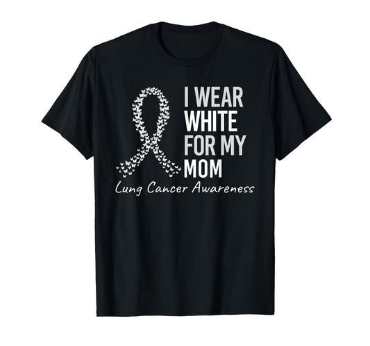 I Wear White For My Aunt Lung Cancer Awareness White Ribbon T-Shirt