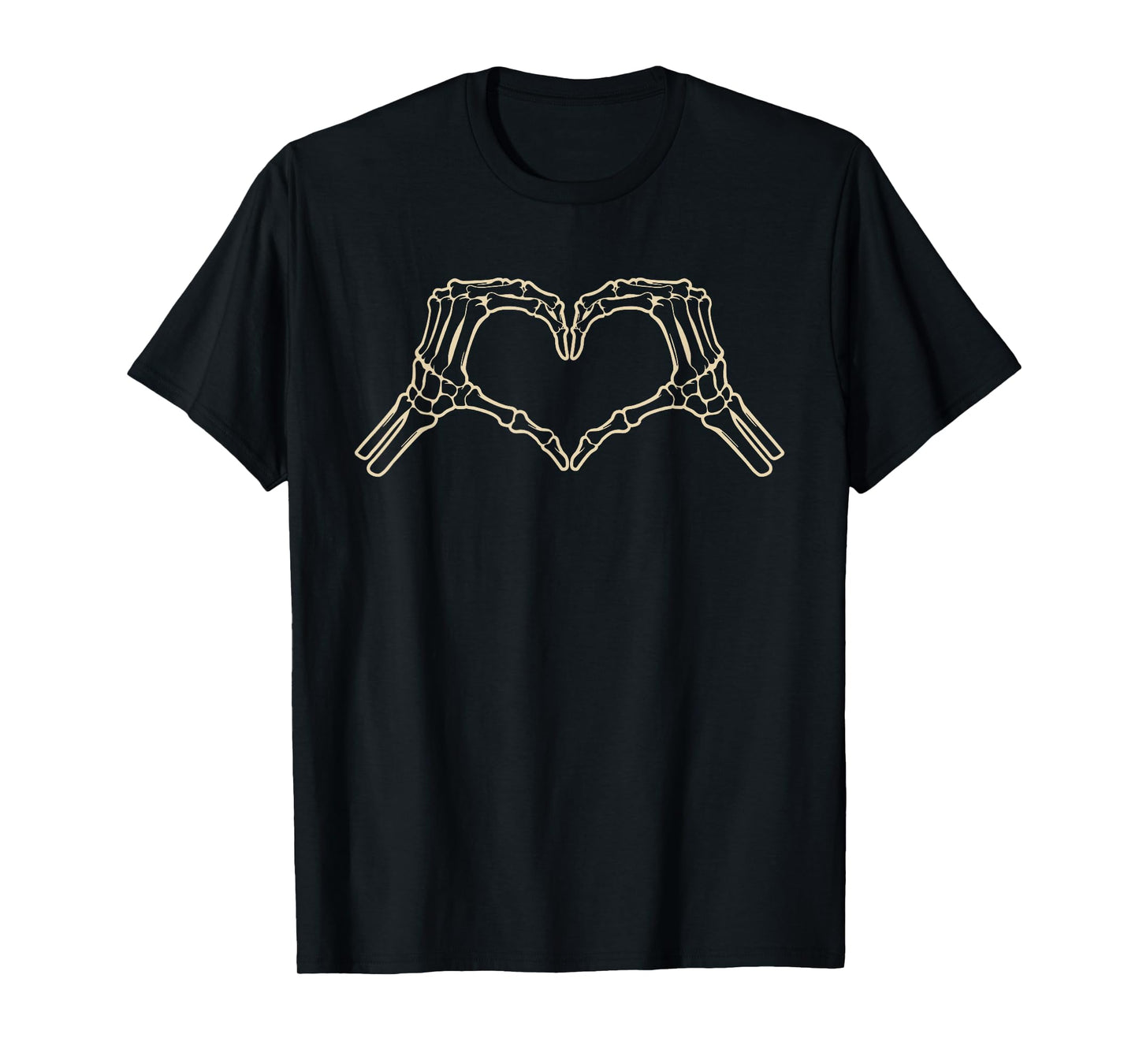 Skeleton Hands Heart Sign Retro Halloween Costume Women Girl T-Shirt