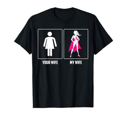 MY WIFE BREAST CANCER SURVIVOR SUPERHERO Pink Ribbon Men T-Shirt