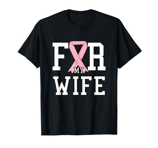 Husband Cure Breast Cancer for My Wife Pink Ribbon T-Shirt