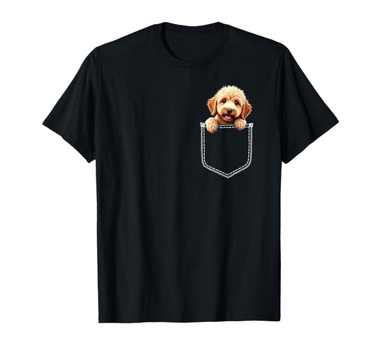 Cute Labradoodle Dog In The Pocket T-Shirt
