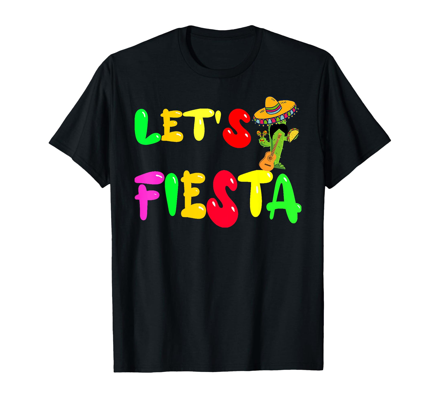 Cinco De Mayo,Mexican Party Cactus Mustaches Decor,Sombrero T-Shirt