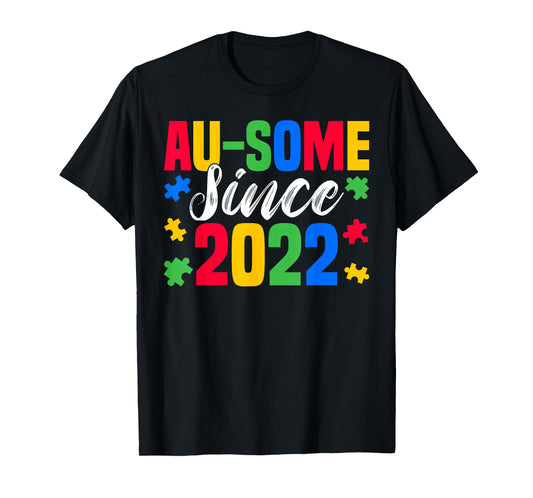 Au-some Since 2022 3 Years Old Autism Awareness Boys Girls T-Shirt