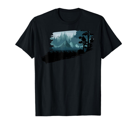 Beautiful Mountain, Nature Trees and Forest T-Shirt