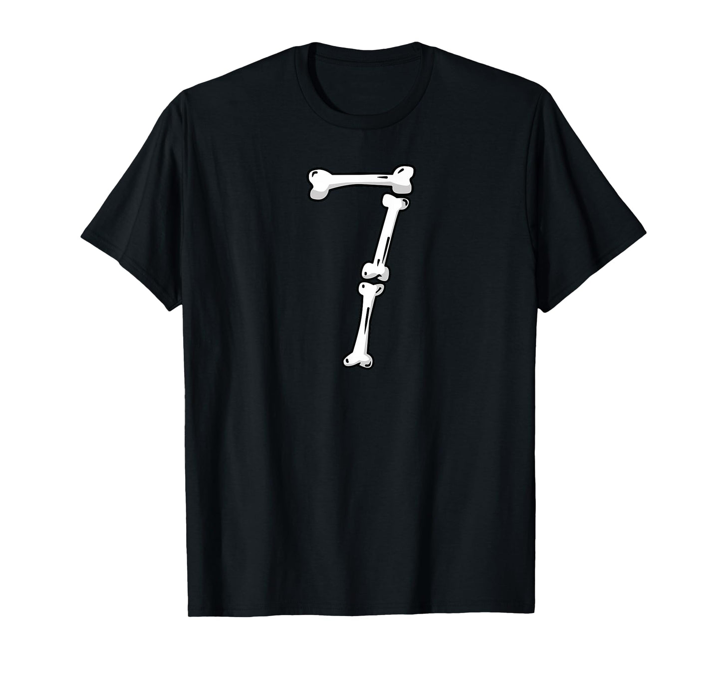 Halloween Number 7 Bones Skeleton Costume T-Shirt