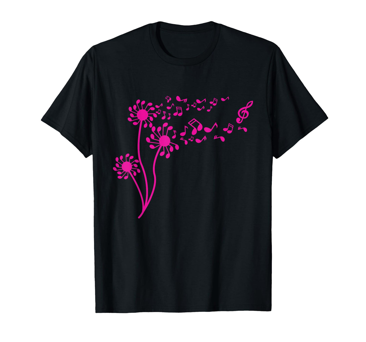 Funny Dandelion Music Note Flower Lover Gift Men Women Kids T-Shirt
