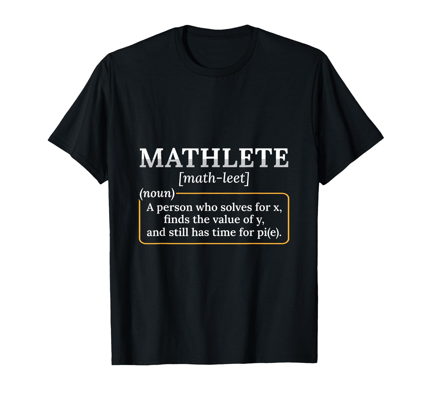 Mathlete Definition Nerd Geek math teacher Men Women T-Shirt