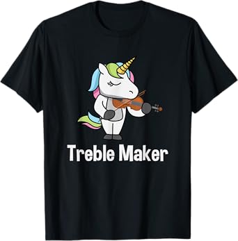 Violinist Shirt for Girls - Treble Maker Unicorn Violin Gift T-Shirt