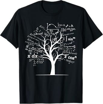 Mathematics Equation Mathematician Stuff Men Women Funny AP Calculus Algebra Tree Math Teacher Nerd Geek Gifts Unisex Adults Kids Classic Fit Crew Neck Short Sleeve T-Shirt Black Small