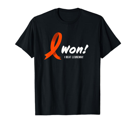 I Beat LEUKEMIA Shirt, I Won! Orange Ribbon For Survivors T-Shirt